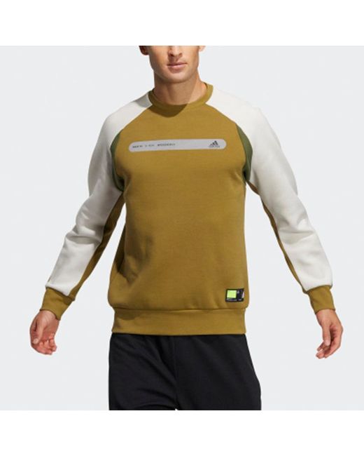 Adidas Green Casual Sports Round Neck Pullover Bauxite for men
