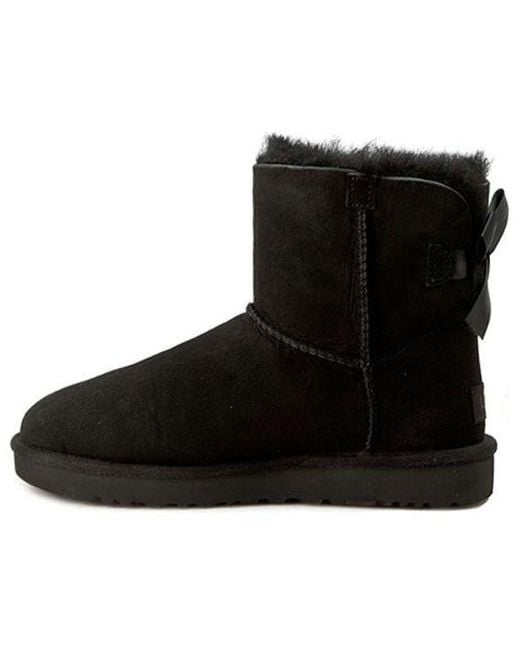 Ugg Black (Wmns) Mini Bailey Bow Ii Classic Fleece Lined
