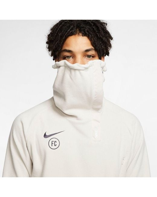 Nike White Fc Winter Drill Fleece 1/4Zip Jackets for men