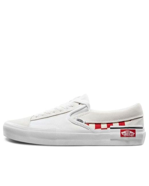 Vans Slip-on Cap Low Top Skate Shoes Grid White