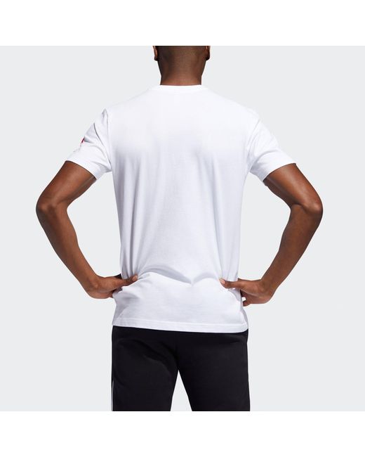 Adidas White X Marvel/ Marvel Dm Spiderman 1 Printing Basketball Sports Round Neck Short Sleeve T-Shirt for men