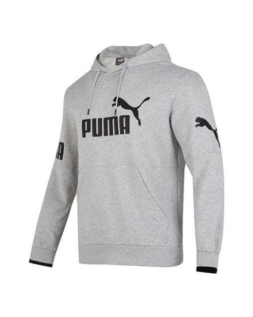 PUMA Gray Power Training Hoodie for men