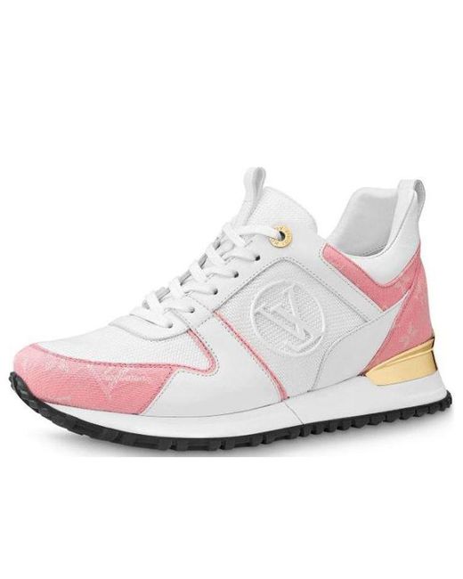 Louis Vuitton White Lv Run Away Sports Shoes Pink