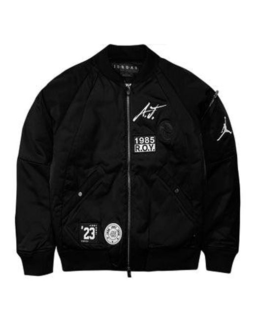 Nike Black Ma-1 Baseball Collar Aviator Jacket Sports Padded Jacket for men