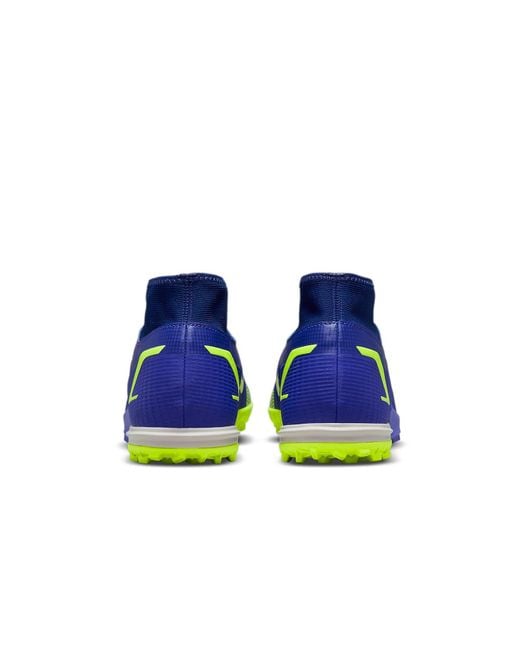 Nike Blue Mercurial Superfly 8 Academy Tf Turf High-Top Soccer Shoes for men