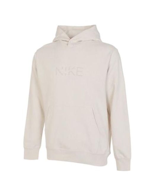 Nike White Sportswear French Terry Pullover Hoodie 'Light Bone' for men