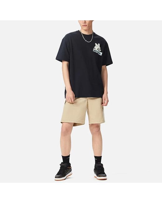 Li-ning Black X Og_Slick Crossover Ss22 Graffiti Printing Round Neck Loose Short Sleeve for men