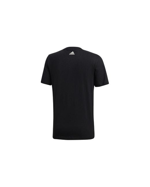 Adidas Black Comm M Tee Logo Printing Sports Knit Short Sleeve for men