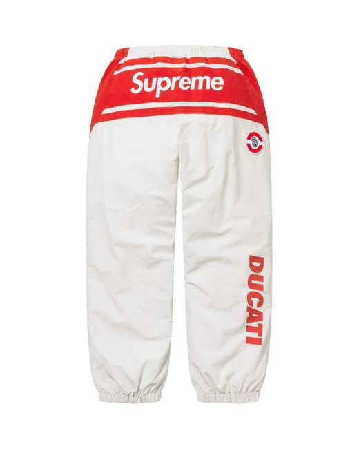 Supreme White X Ducati Track Pants for men
