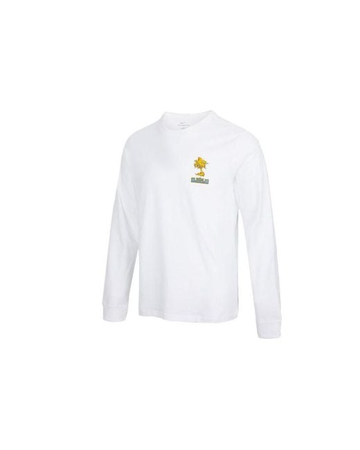 Nike White Lebron Sfg Basketball Sports Printing Round Neck Long Sleeves T-Shirt for men
