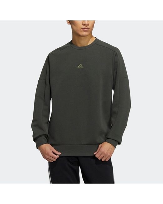 Adidas Green Crew Swert Logo Sports Pullover for men