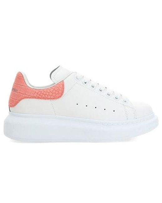 McQueen White (Wmns) Oversized Sneaker Embossed Suede Crocodile'