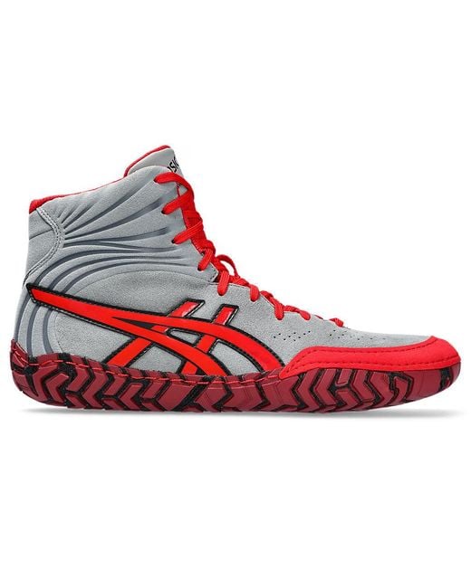 Asics Red AGGRESSOR 5 Wrestling Shoes for men