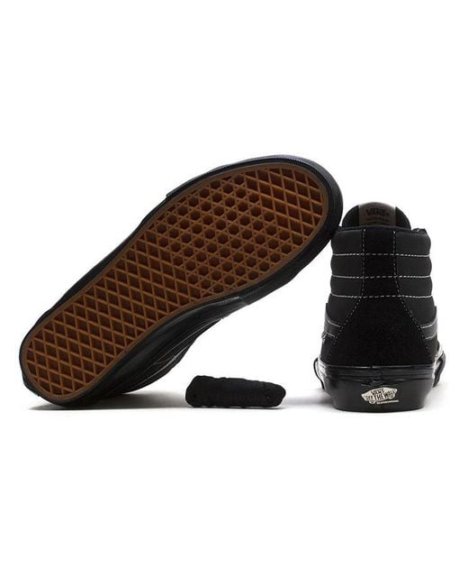 Vans Black Skate Classics Sk8-Hi Retro Skateboarding Shoes