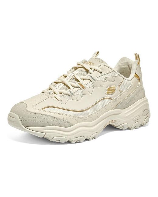 Skechers White D'Lites 1.0 Marathon Running Shoes for men