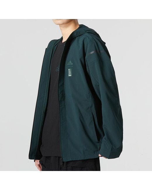 Adidas Green Wj Mh Wv Wb Solid Color Athleisure Casual Sports Hooded Jacket Military for men