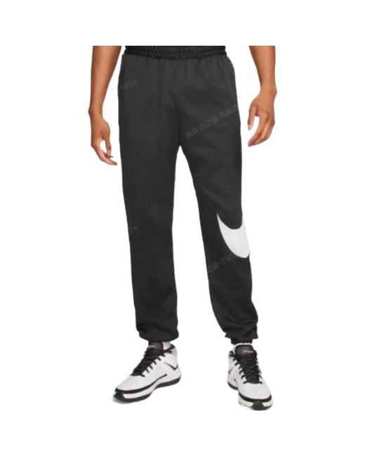 Nike Black Large Logo Brand Logo Bundle Feet Sports Pants/Trousers/Joggers Autumn for men
