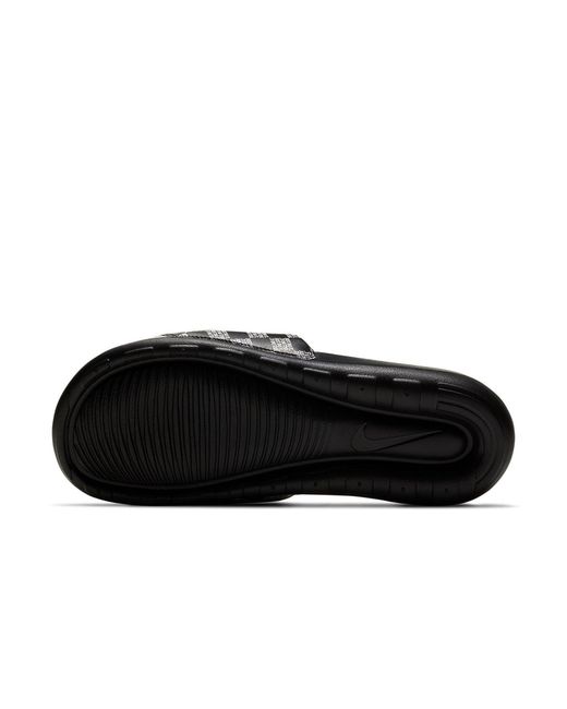 Nike Black Victori One Printed Slide 'Just Do It Checker' for men
