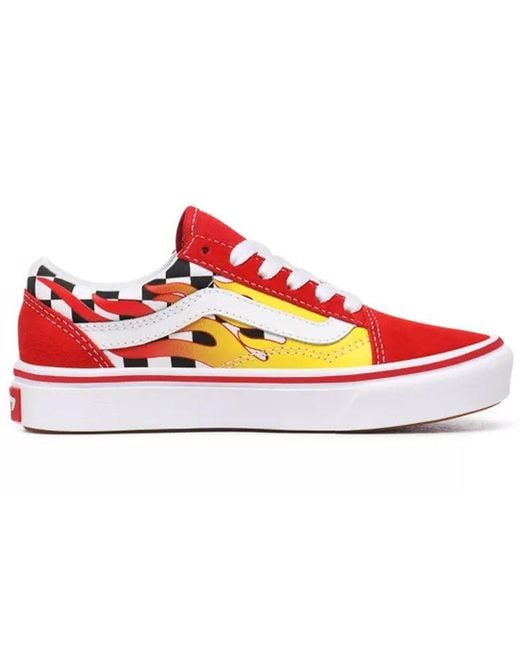 Vans Red Comfycush Old Skool Kids Checkerboard for men