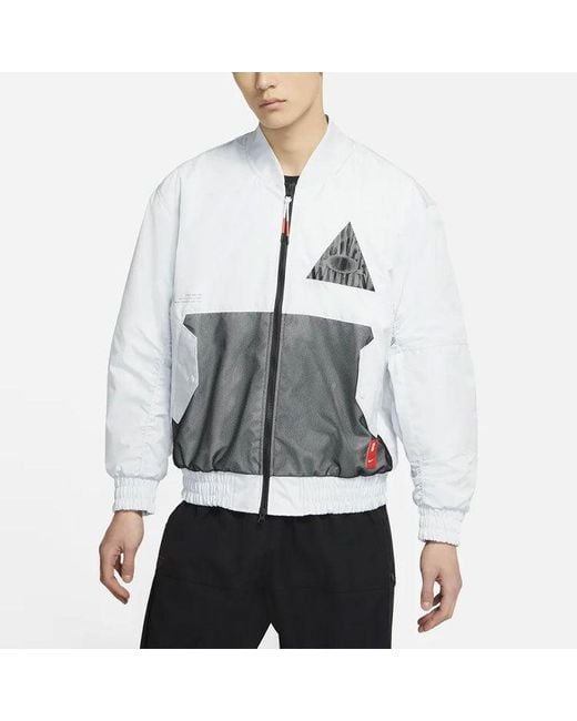Nike Blue Kyrie Basketball Sports Mesh Patchwork Print Pattern Woven Baseball Padded Color Jacket for men