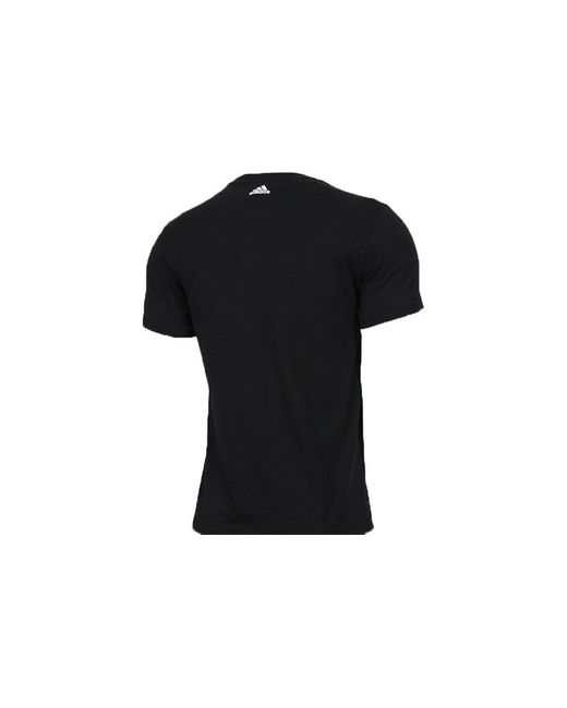Adidas Black Logo Large Alphabet Printing Short Sleeve for men