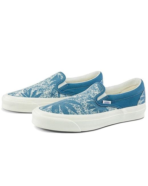 Vans Blue Og Classic Slip-On Lx 'Palm Acid Wash Summer Leaf for men