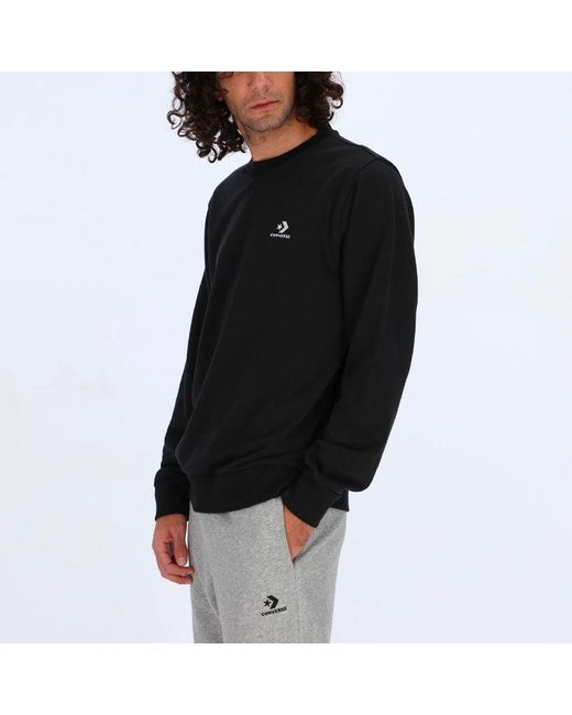 Converse Blue Casual Sports Logo Round Neck Pullover Dark for men