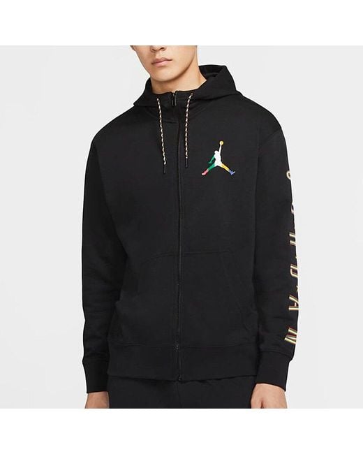 Nike Black Zipper Cardigan Hooded Jacket for men