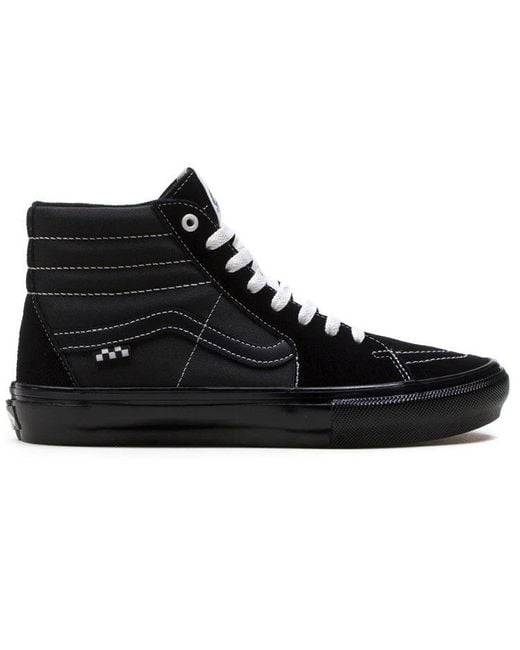 Vans Black Skate Classics Sk8-Hi Retro Skateboarding Shoes