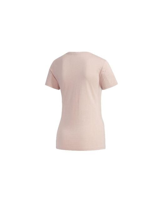 Adidas Pink (Wmns) Neo Round Neck Sports Short Sleeve