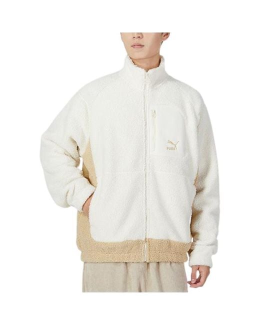 PUMA White Das Cc Stand Collar Jacket for men