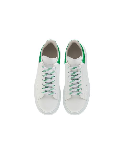 McQueen White Oversized Sneaker Crocodile' for men