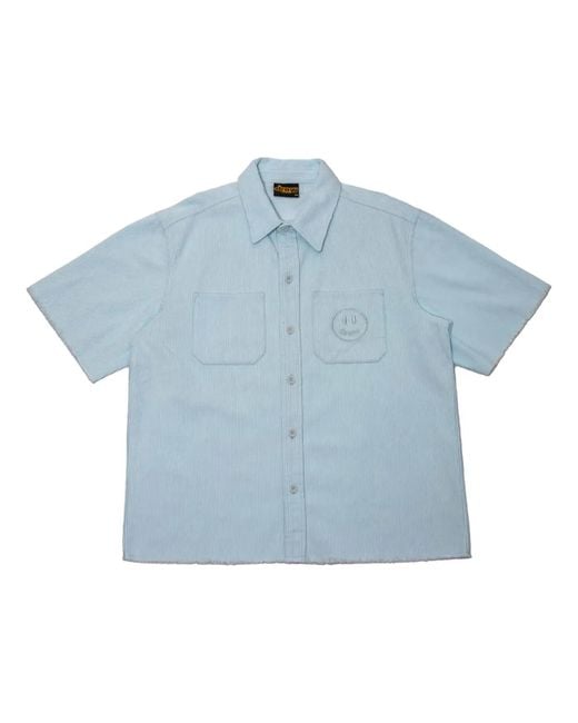 Drew House Blue Corduroy Shirt 'Baby' for men