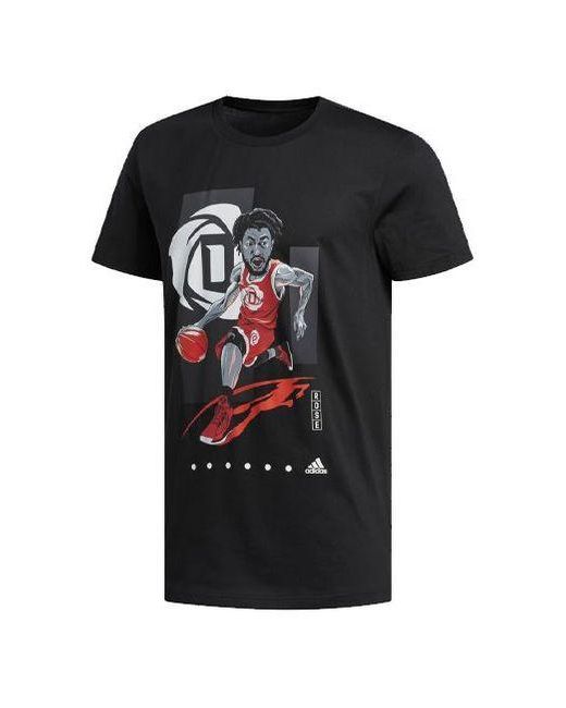 Adidas Black Rose Gu Tee Basketball Sports Short Sleeve for men