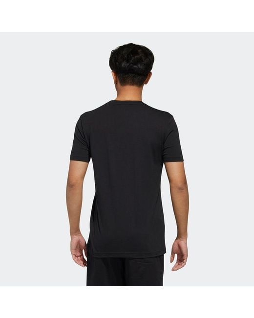 Adidas Black Neo Sports Round Neck Logo Printing Short Sleeve for men