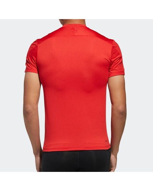 Adidas Red Kenta Rise Tee Training Sports Short Sleeve for men
