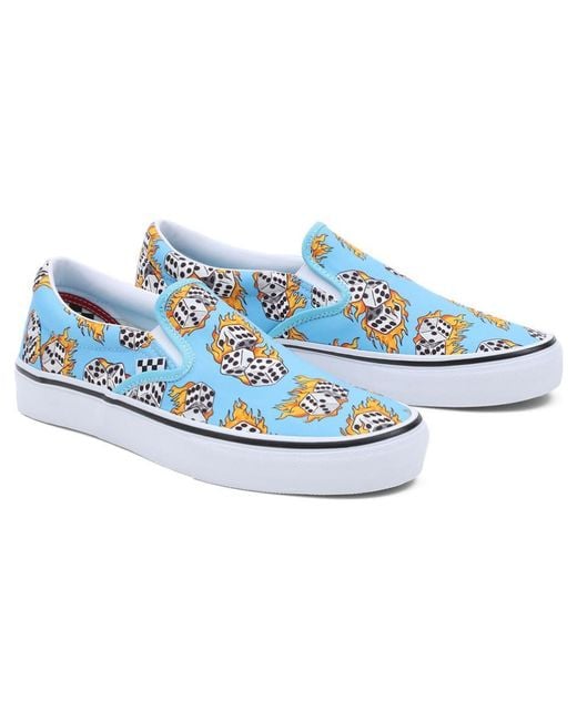 Vans Blue Skate Slip-On Flame Dice' for men