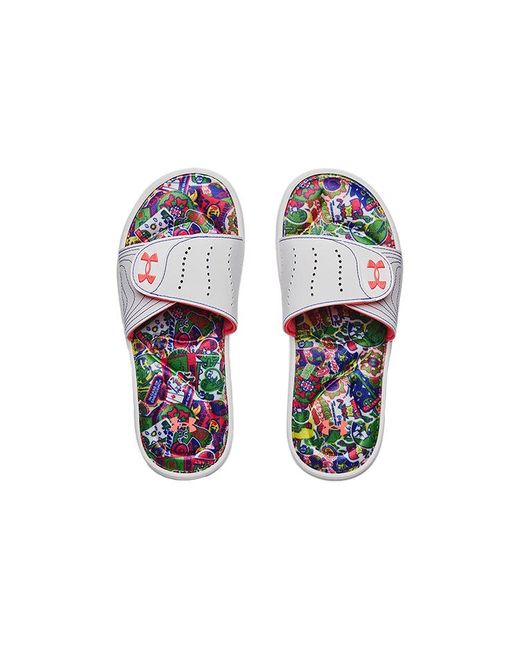 Under Armour White (Wmns) Ignite 6 Graphic Footbed Slide Blitz'