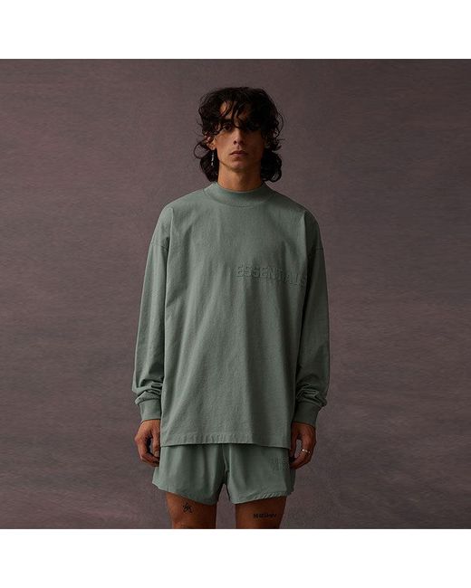 Fear Of God Green Ss23 Long Sleeve Logo Tee 'Sycamore' for men