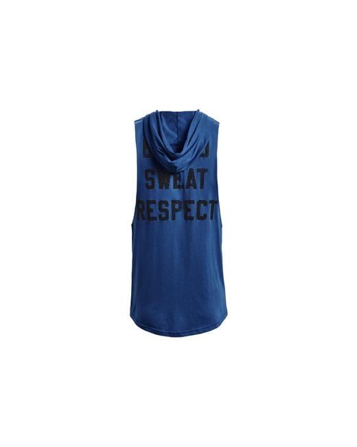 Under Armour Blue Project Rock Bsr Bull Sleeveless Hoodie for men