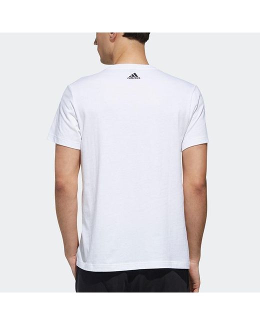Adidas White Logo Large Alphabet Printing Short Sleeve for men