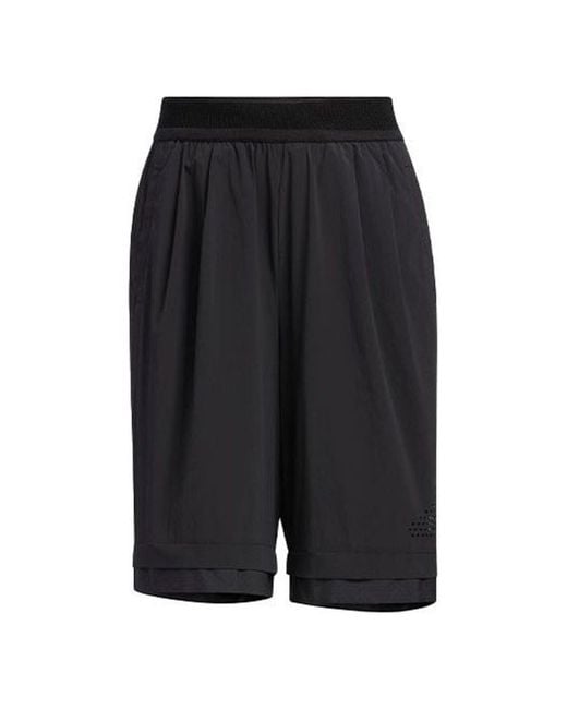 Adidas Black (Wmns) Casual Drawstring Waist Solid Color Sports Shorts