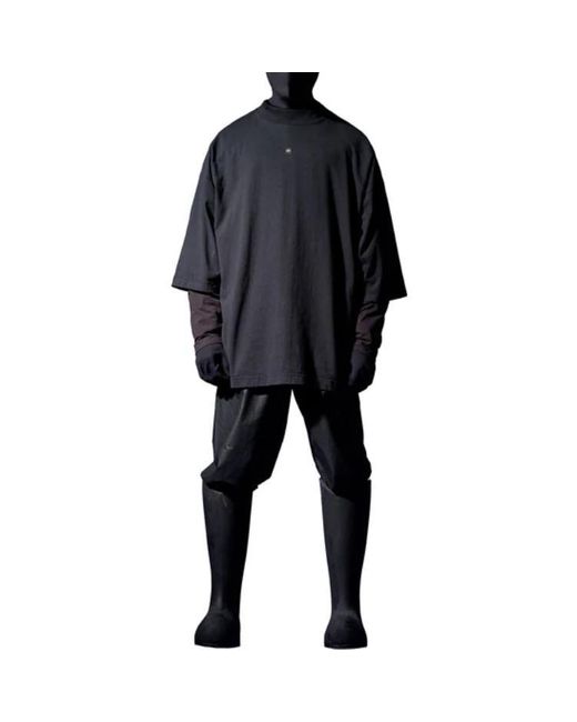 Yeezy Gap Black X Balenciaga Logo 3/4 Sleeve Tee for men