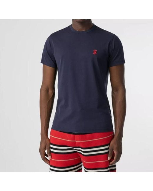 Burberry Blue Monogram Motif Pattern Cotton for men