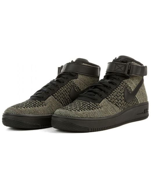 Nike Black Air Force 1 Ultra Flyknit Mid 'Palm' for men