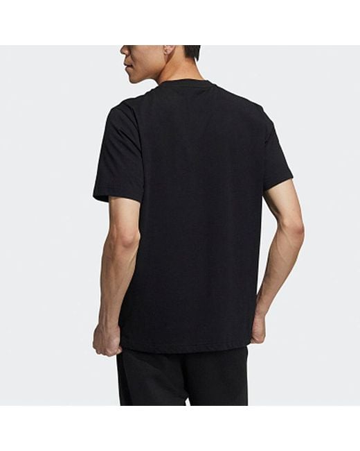 Adidas Black Neo M Ce Logo T1 Casual Sports Round Neck Training Short Sleeve for men