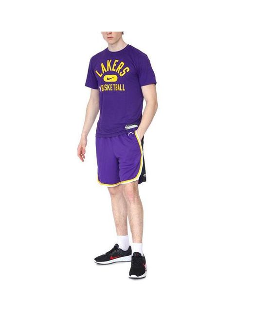 Nike Purple Nba Statement Edition Basketball Shorts 'Los Angeles Lakers' for men