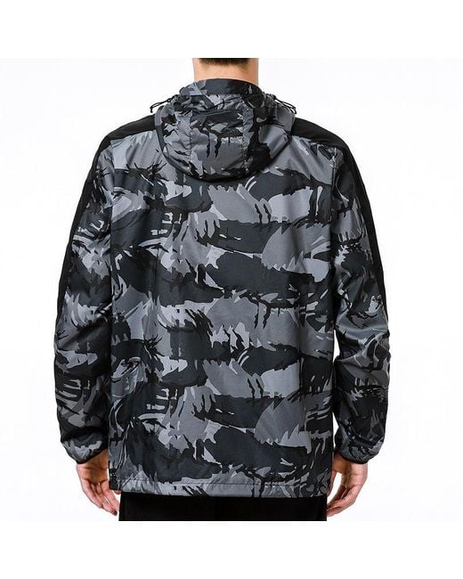 Adidas Blue Camouflage Sports Hooded Casual Running Jacket for men