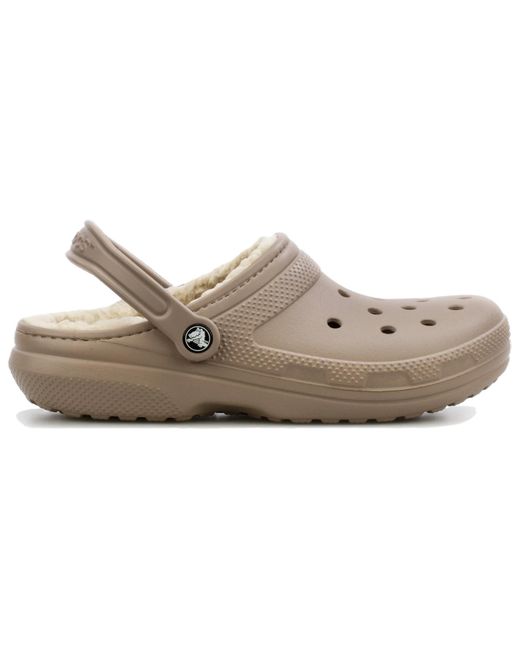 CROCSTM Brown Classic Lined Clogs 'Mushroom Bone' for men