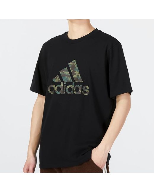 Adidas Black Camo Short Sleeve T-Shirt for men